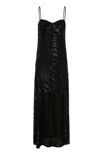 Glira Long dress, Black Sequins